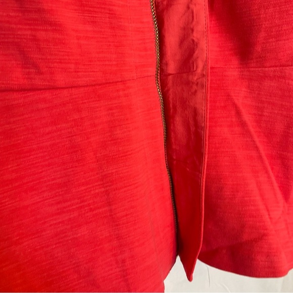 J CREW Women’s Bright Pink Salmon Sleeveless Peplum Fit Flare Blouse Medium - Picture 10 of 11